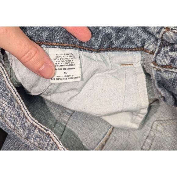 Bongo Jeans 5 Junior's Blue Distressed Flare Leg Thrashed Vintage Y2K Low Rise - Picture 9 of 9